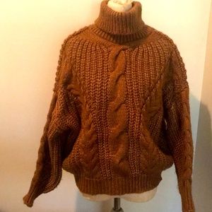 Goodnight Macaroon Brown/Rust Turtleneck Sweater